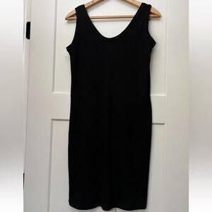 VTG 90s y2k Express Tricot Ribbed Midi Dress Bodycon Pencil Whimsigoth Witchy